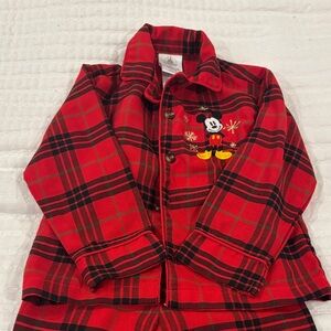 Red Plaid Mickey Mouse toddler Pajamas